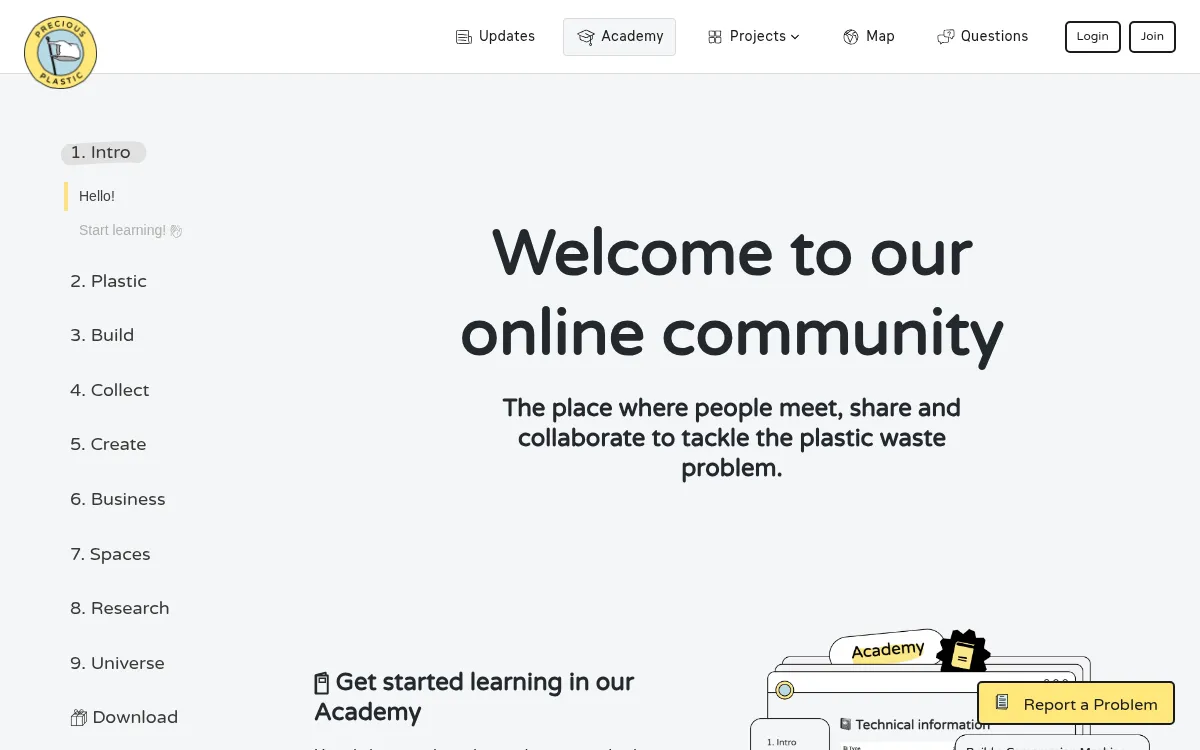 Screenshot of ONEARMY Platform